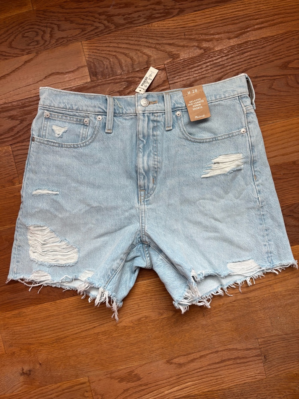 NWT Madewell Relaxed Mid-Length Denim Shorts